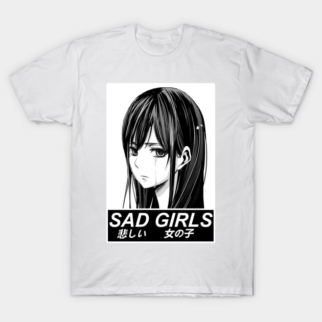 Sad girl anime shirt outlet